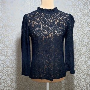 Adiva Navy Lace Blouse